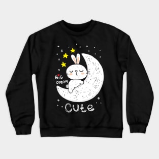 bunny sleeping moon Crewneck Sweatshirt